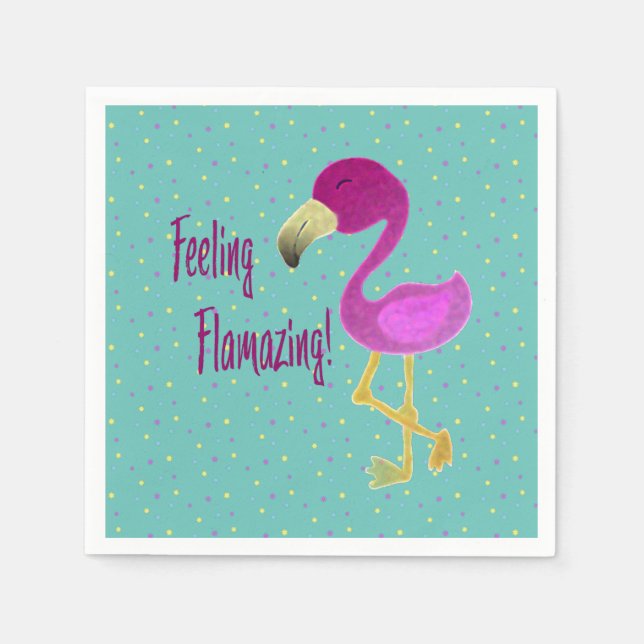 Feeling Flamazing Flamingo Napkins (Front)
