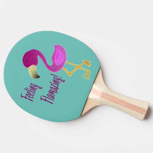Feeling Flamazing Flamingo Ping Pong Paddle (Side)