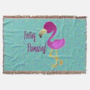 Feeling Flamazing Flamingo Throw Blanket