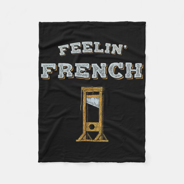 Feeling French Vintage Guillotine  Fleece Blanket (Front)
