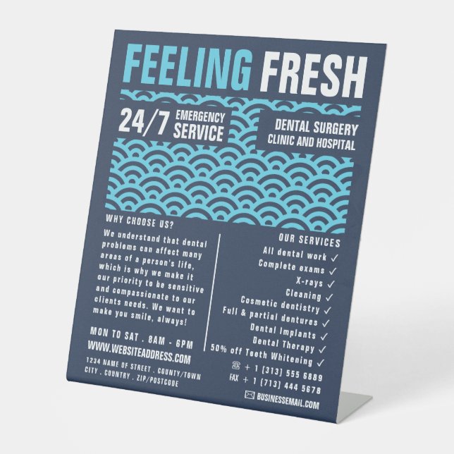 Feeling Fresh, Dentistry, Dentist Advert Pedestal Sign (Front)