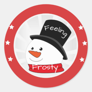 Feeling Frosty Snowman Classic Round Sticker