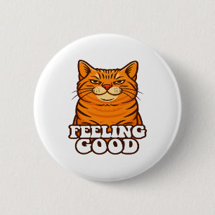 Feeling Good Cool Cat 6 Cm Round Badge