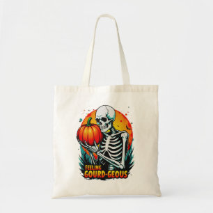 'Feeling Gourd-geous' Skeleton Hand Halloween Tee Tote Bag