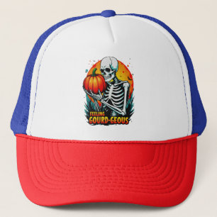 'Feeling Gourd-geous' Skeleton Hand Halloween Tee Trucker Hat