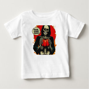 Feeling Gourdgeous Skeleton Hand Holding Pumpkin  Baby T-Shirt