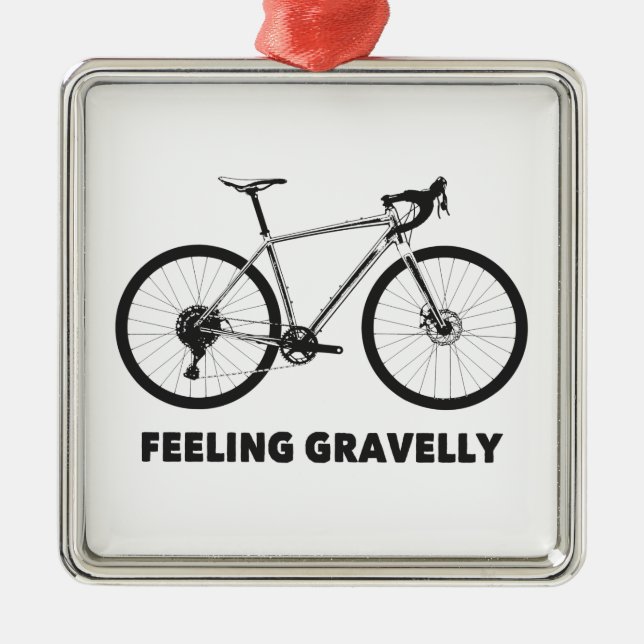 Feeling Gravelly Cycling Metal Tree Decoration (Front)