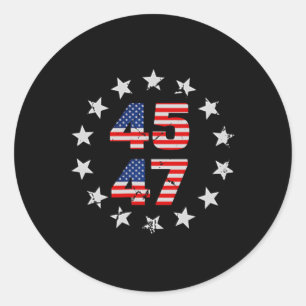 Feeling Great Again Trump 2024 American Flag (on B Classic Round Sticker