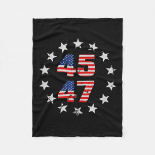 Feeling Great Again Trump 2024 American Flag (on B Fleece Blanket