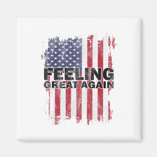 Feeling Great Again Trump 2024 American Usa Flag V Magnet