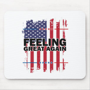 Feeling Great Again Trump 2024 American Usa Flag V Mouse Mat