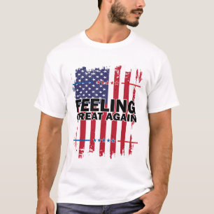 Feeling Great Again Trump 2024 American Usa Flag V T-Shirt