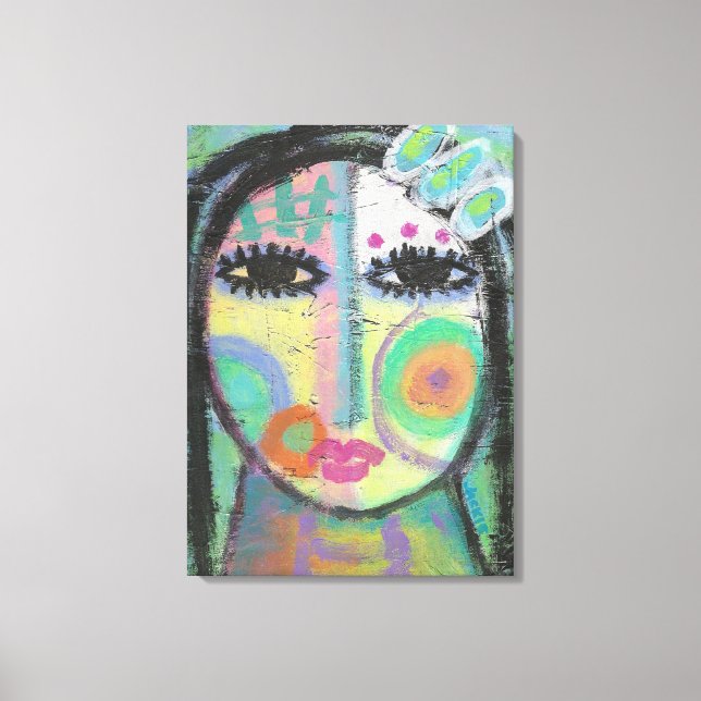 Feeling Groovy Abstract Acrylic Painting on OSB Canvas Print (Front)
