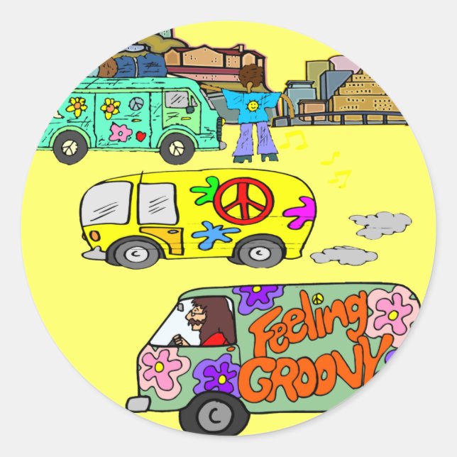 Feeling Groovy Baby Boomer Classic Round Sticker (Front)