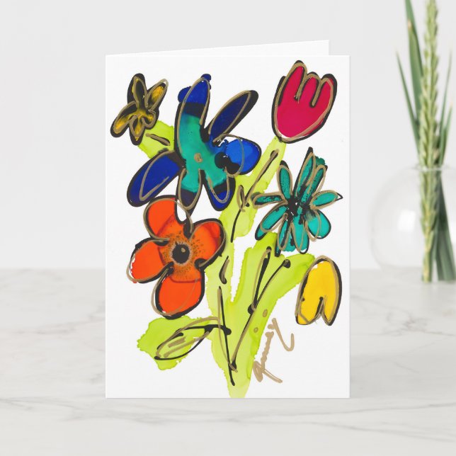 Feeling Groovy Blank Card (Front)