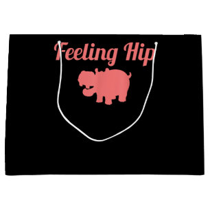 Feeling Hip Hippopotamus Funny Hippo Kid Gifts Large Gift Bag