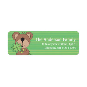 Feeling Irish Brown Bear 3 St. Patrick's Day Label