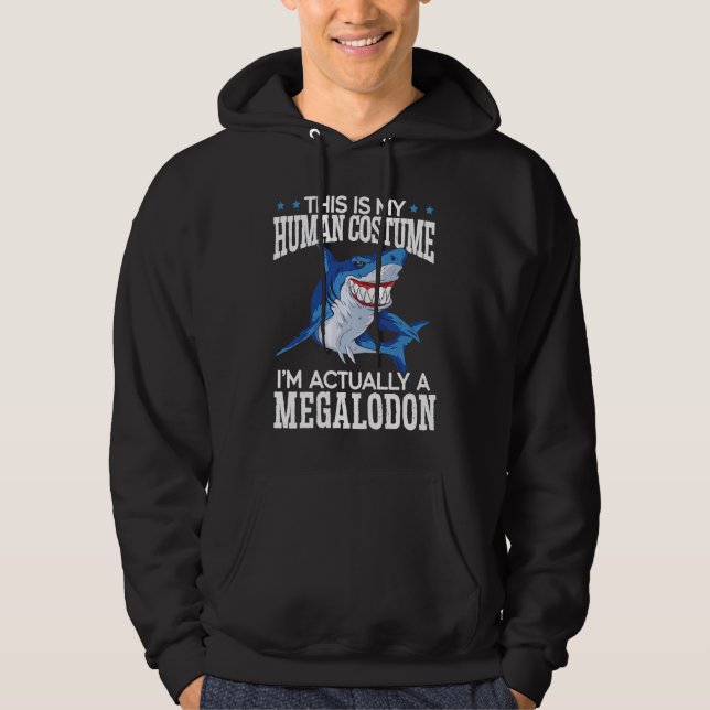 Feeling Jawesome Shark Animal Lover Marine Biologi Hoodie (Front)