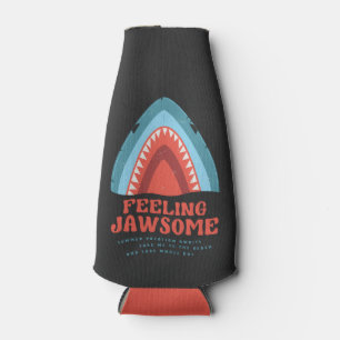 Feeling Jawsome Shark Funny Summer Puns Bottle Cooler