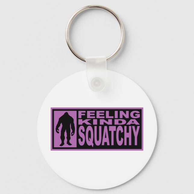Feeling Kinda Squatchy - Finding Bigfoot Purple Key Ring (Front)
