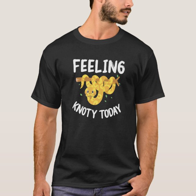 Feeling Knoty Today Ball Python Snake Pythons   T-Shirt (Front)
