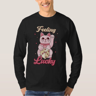 Feeling Lucky Cat Valentines Day Retro Matching Me T-Shirt