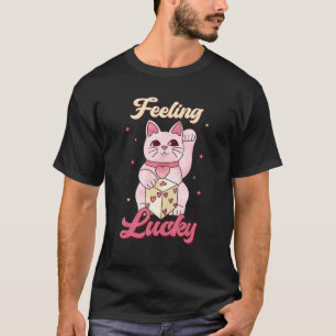 Feeling Lucky Cat Valentines Day Retro Matching Me T-Shirt