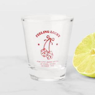 Feeling Lucky Cherry Dice Bachelorette Shot Glass