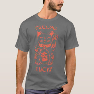 Feeling Lucky Chinese Lucky Cat Tee Orange