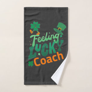 Feeling lucky coach for irish saint patrick's day hand towel