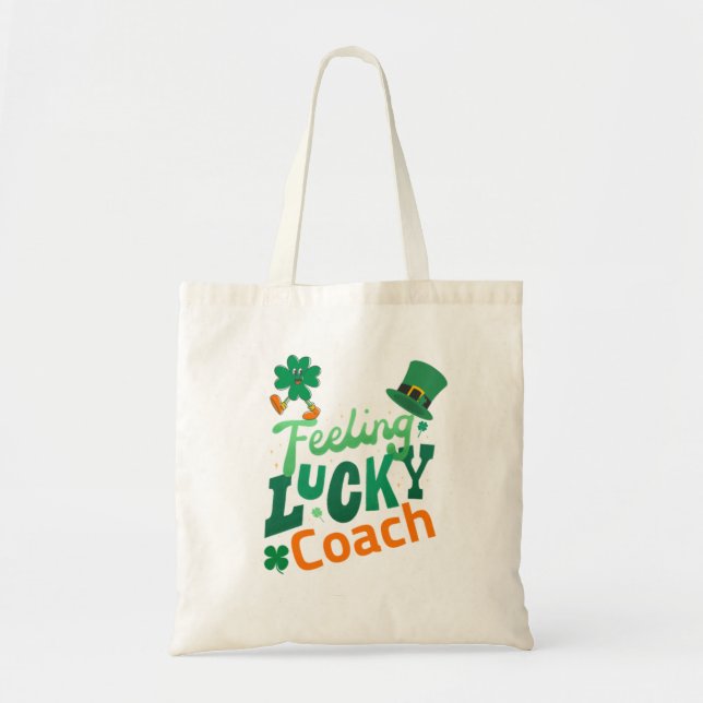 Feeling lucky coach for irish saint patrick's day tote bag (Front)