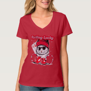 Feeling Lucky – Cool Cat Casino Vibes T-Shirt