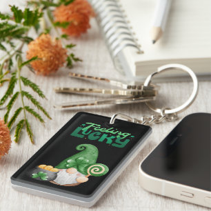 Feeling Lucky Happy St. Patrick's Day Custom Text Key Ring