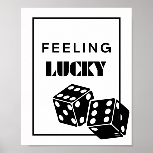 Feeling Lucky, Lucky Girl, Luckiest Girl, Black Poster (Front)