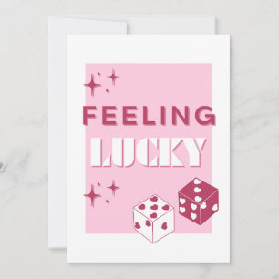 Feeling Lucky, Lucky Girl, Luckiest Girl, Pink Holiday Card