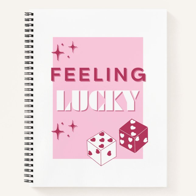 Feeling Lucky, Lucky Girl, Luckiest Girl, Pink Notebook (Front)