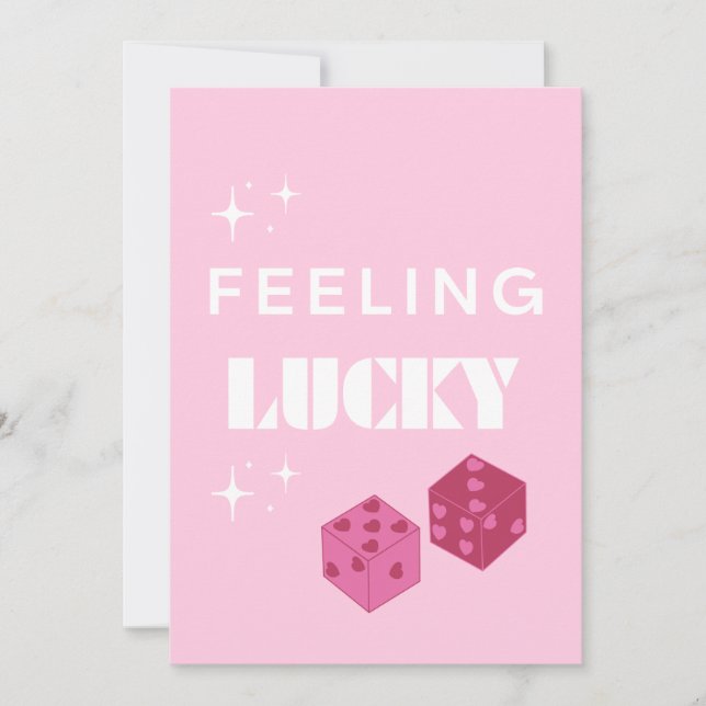 Feeling Lucky, Lucky Girl, Luckiest Girl, Preppy Holiday Card (Front)