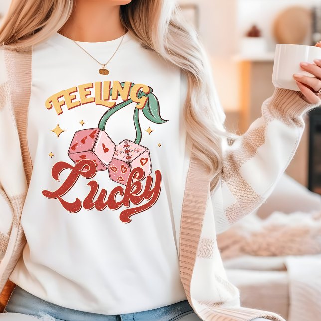 Feeling Lucky Retro Dice Gift For Her Tri-Blend Shirt (Creator Uploaded)