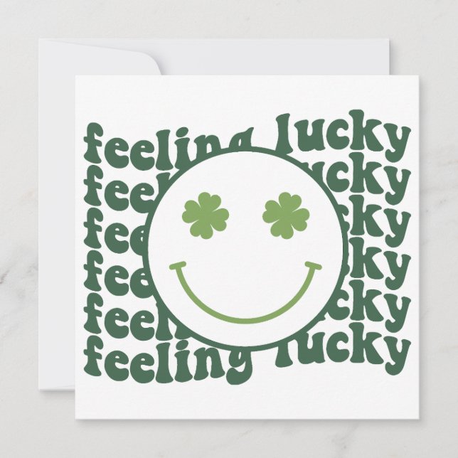 Feeling Lucky Retro SVG/PNG – St. Patrick’s Day Holiday Card (Front)
