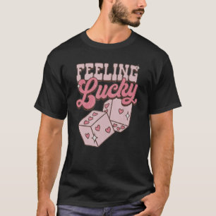 Feeling Lucky Retro Valentine Groovy Valentines Da T-Shirt