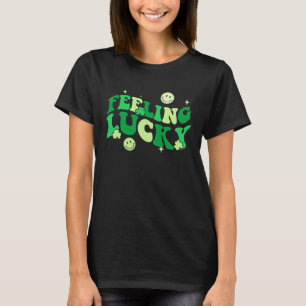Feeling Lucky Shamrock Groovy St Patrick's Day Ire T-Shirt