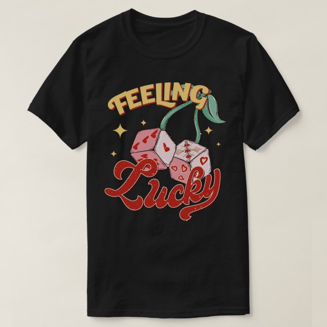 Feeling Lucky Tic Tac Toe Love Game Valentine Gift T-Shirt (Design Front)