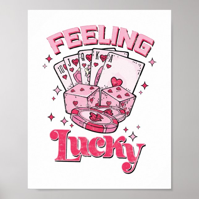 Feeling Lucky, Valentine Pocket, Valentine's Day Poster (Front)