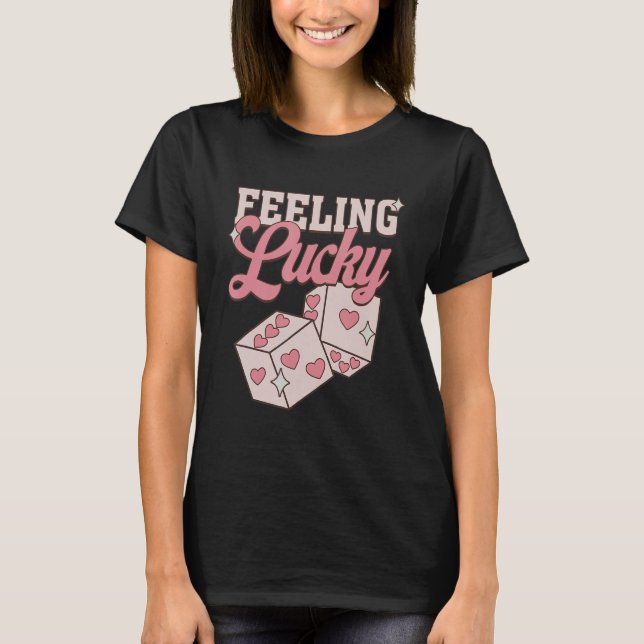 Feeling Lucky Valentine's Day Pocket Couple Matchi T-Shirt (Front)