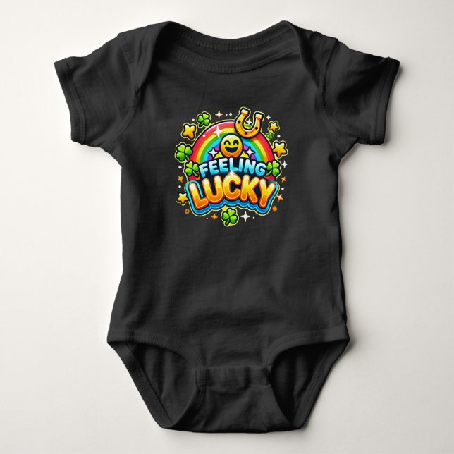 Feeling Lucky - Vibrant Celebration Design Baby Bodysuit (Front)