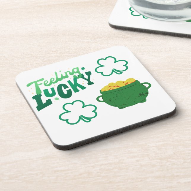 Feeling Lucky with a Pot of Gold  Coaster (Left Side)