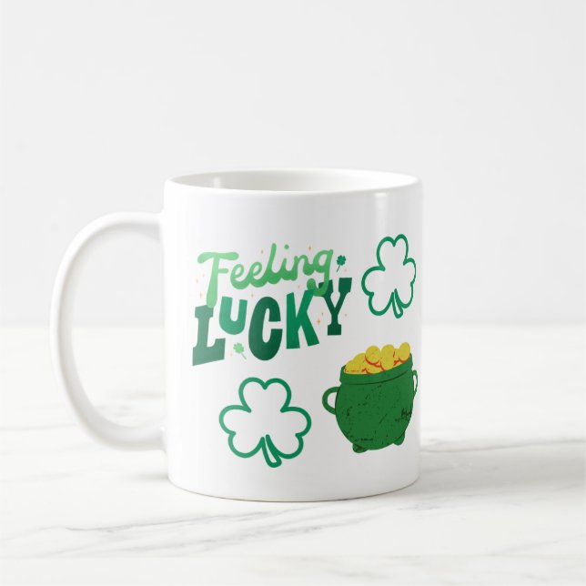 Feeling Lucky with a Pot of Gold  Coffee Mug (Left)