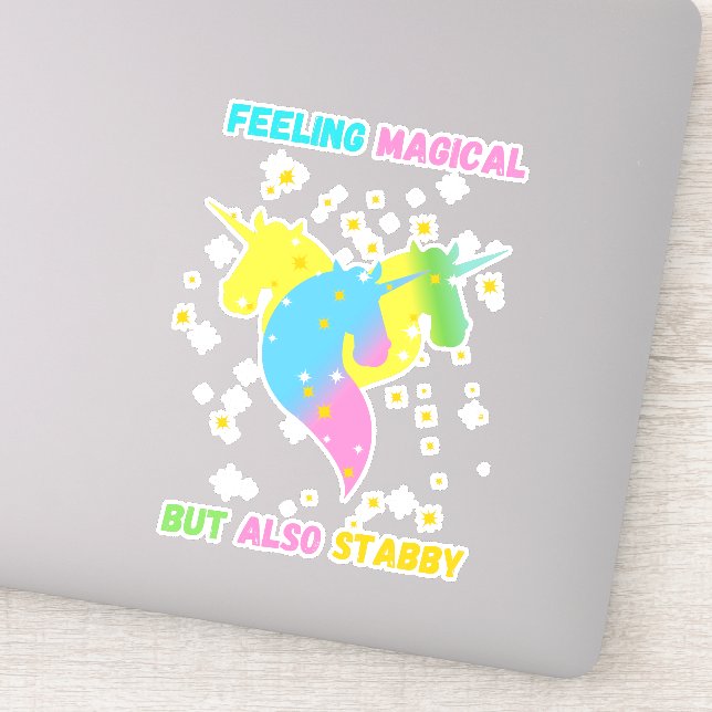 Feeling Magical But Alos Stabby Funny Unicorn (Detail)