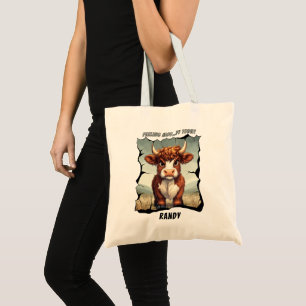 Feeling Moody Today Highland Cow Tote Bag