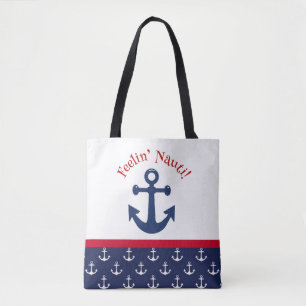 Feeling Nauti’ Summer Anchor Design Tote Bag